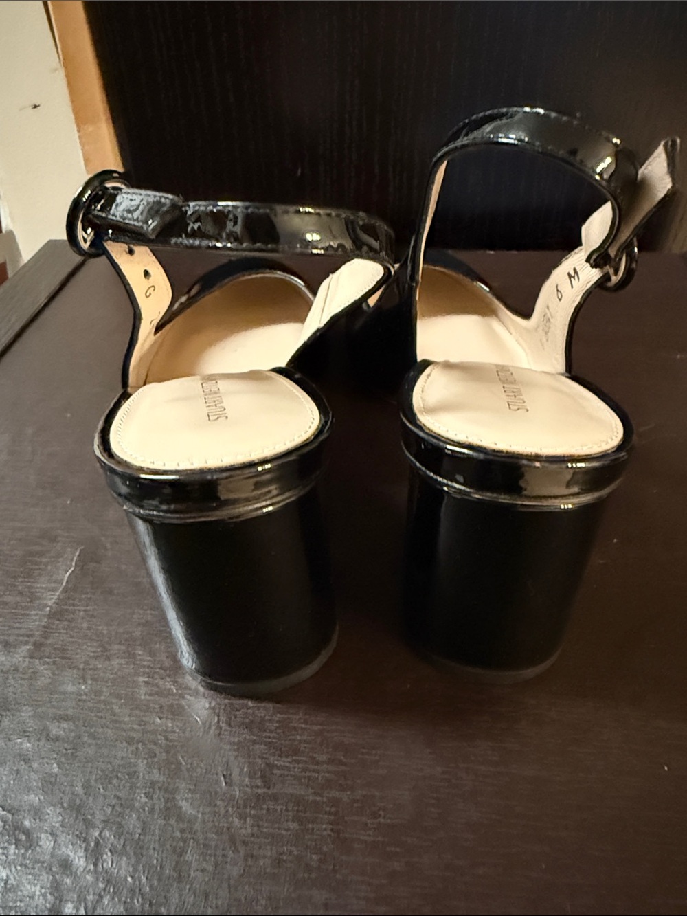 Stuart Weitzman Black Patent Slingback Mules - Picture 2 of 7